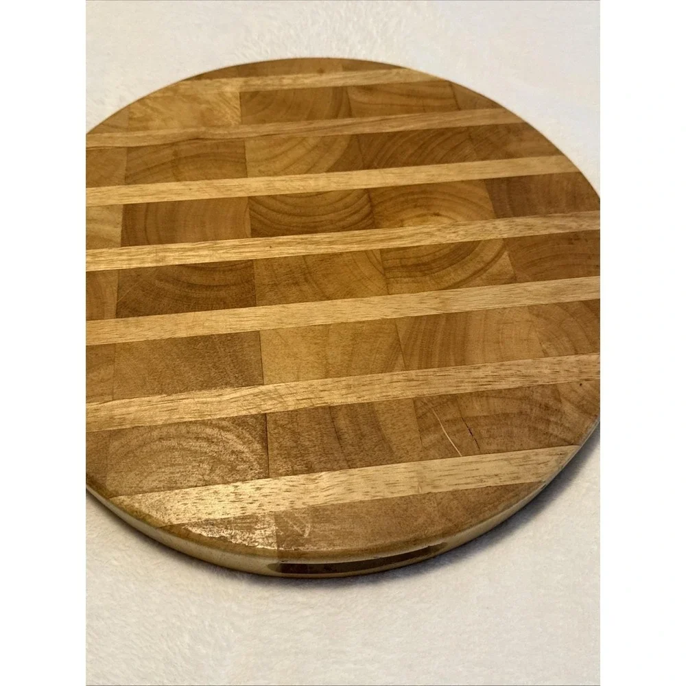 Mountain Woods Round Wooden Butcher Block Board 14